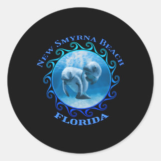 New Smyrna Beach Florida Vacation Swimming A Classic Round Sticker
