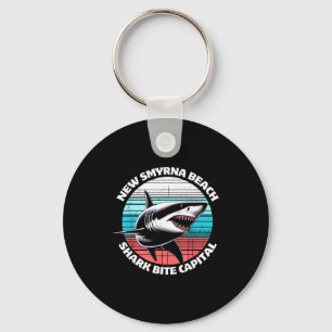 New Smyrna Beach_ Shark Bite Catal Graphic Key Ring