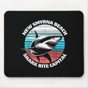 New Smyrna Beach_ Shark Bite Catal Graphic  Mouse Pad