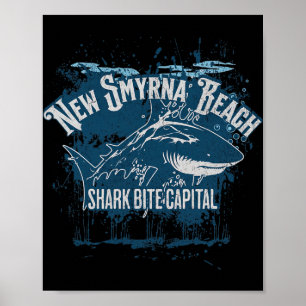 New Smyrna Beach Shark Bite Catal Of The World Gra Poster