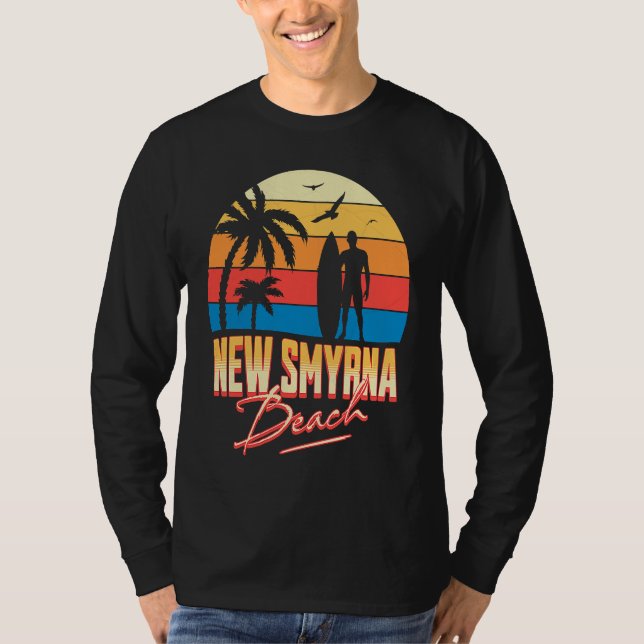 New Smyrna Florida Beach Surfing Surfer Ocean Summ T-Shirt (Front)