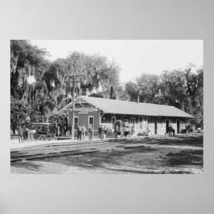 New Smyrna, Florida Railway Station, 1904 Poster