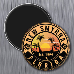 New Smyrna Florida Retro Sunset Souvenirs Magnet