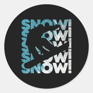 New Snowboarding Season Grunge Snowboarder Classic Round Sticker