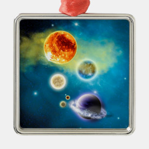 New Solar System Metal Tree Decoration