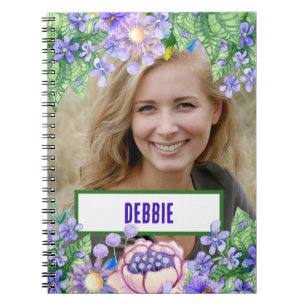NEW! Spiral Notebook - Flowers - Add Photo & Name