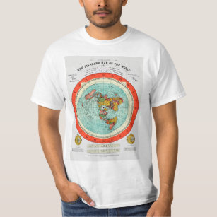 New Standard Map of the World Flat Earth Earther T-Shirt