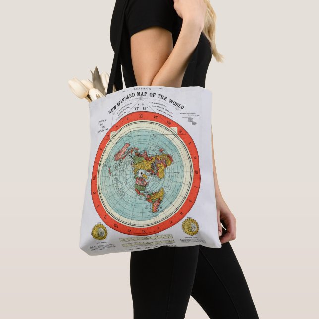 New Standard Map of the World Flat Earth Earther Tote Bag (Close Up)