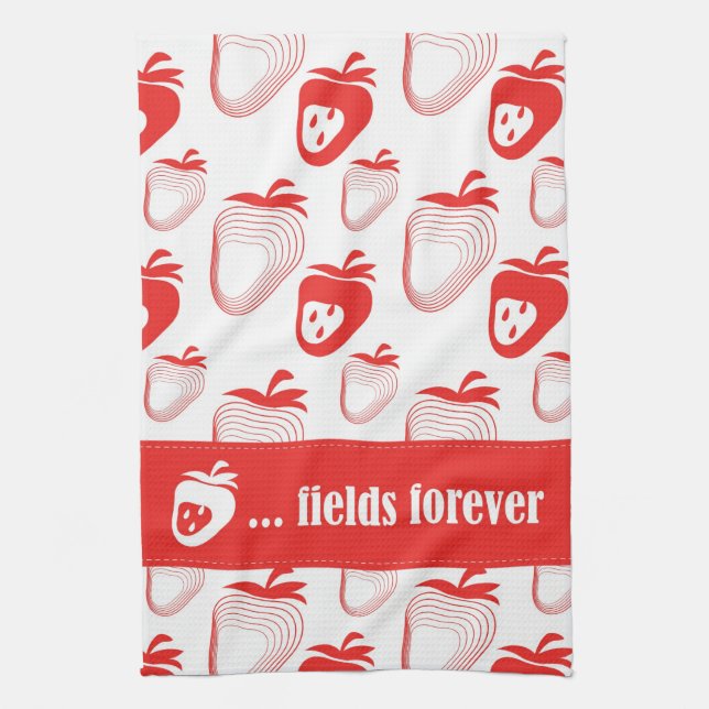 NEW "Strawberry ... fields forever" Tea Towel (Vertical)