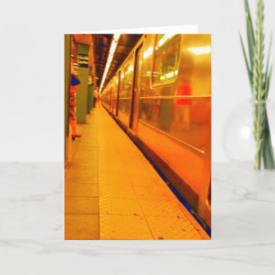 NEW SUBWAY TRAIN CAR BLANK GREETING CARD