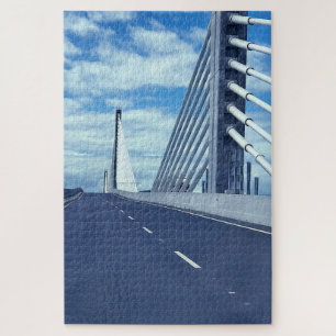 New Suspension Bridge New Ross Wexford Ireland. Jigsaw Puzzle