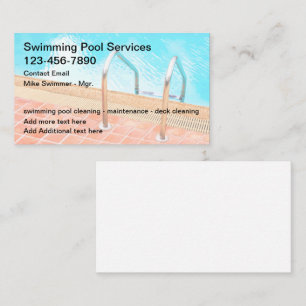 New Swimming Pool Service Modern Business Cards