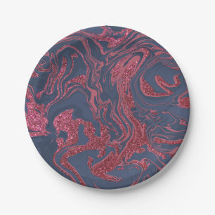 new swirly marble glitter 2 paper plate