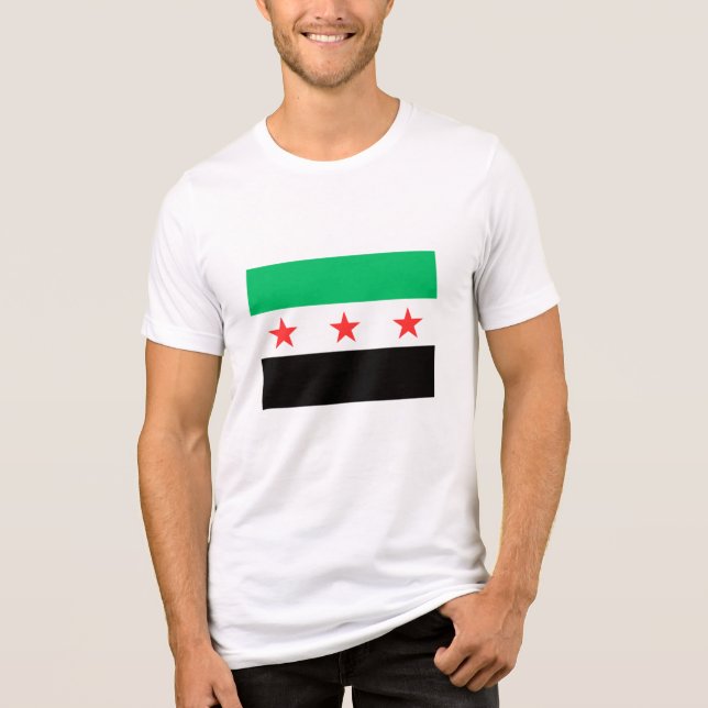 New Syrian Flag Syria free freedom post revolution Tri-Blend Shirt (Front)