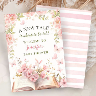 New Tale Library Baby Shower Girl Pink Floral Invitation