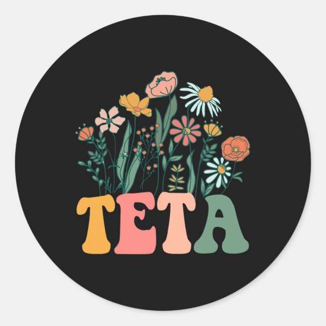 New Teta Wildflower First Birthday &amp; Baby Show Classic Round Sticker (Front)