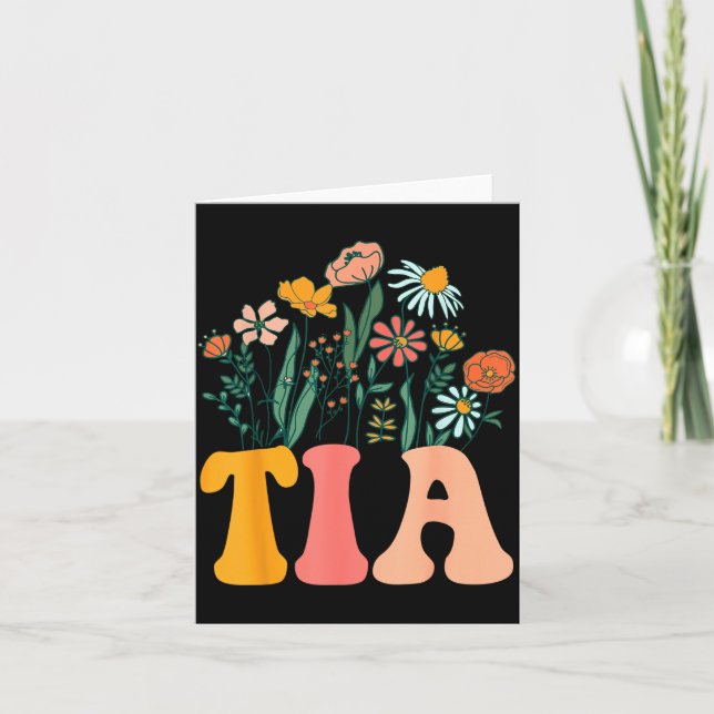 New Tia Wildflower First Birthday &amp; Baby Showe Card (Front)