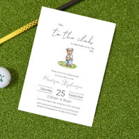 New to the Club Blue Golfing Bear Baby Shower