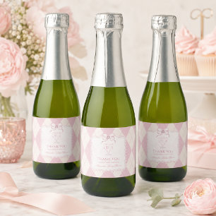 New to the Club Girl Pink Golf Baby Shower Sparkling Wine Label