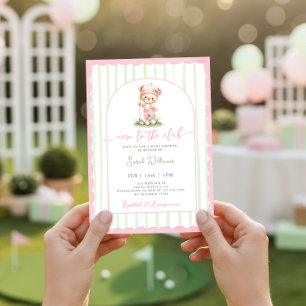 New to the Club Golf Baby Shower Girl Invitation