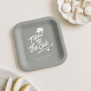New to the Club Golf Baby Shower Paper Plate
