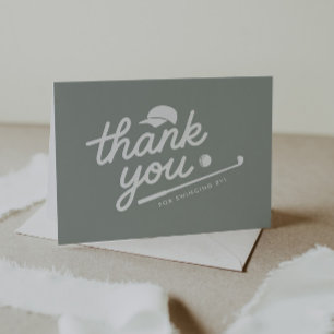 New to the Club Golf Baby Shower Thank You Card