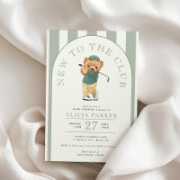 New to the club golf bear sage green baby shower