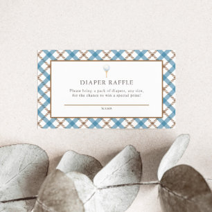 New to the Club Golf Blue & Brown Raffle Ticket Enclosure Card