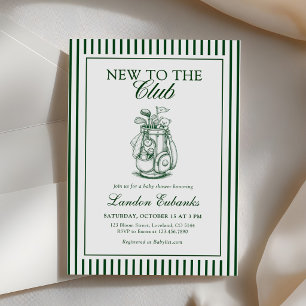 New to the Club Golf Boy Baby Shower Invitation