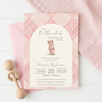 New To The Club Golfing Bear Pink Baby Shower