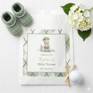 New to the Club  Green Golfing Bear Baby Shower  Favour Bags