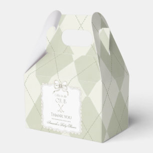 New To The Club Olive Green Golf Baby Shower Favour Box