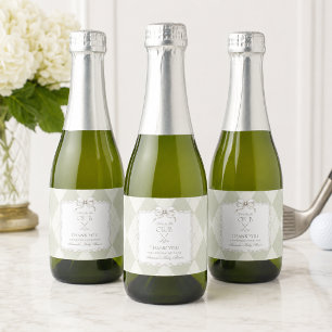 New To The Club Olive Green Golf Baby Shower Sparkling Wine Label