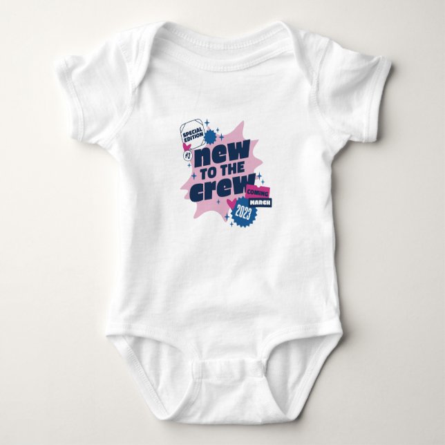 New To The Crew Baby Announcement Baby Bodysuit (Front)