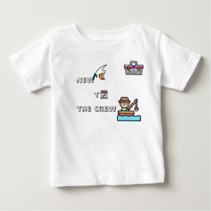 "New to the Crew" PINK Custom Fishing   Baby T-Shirt