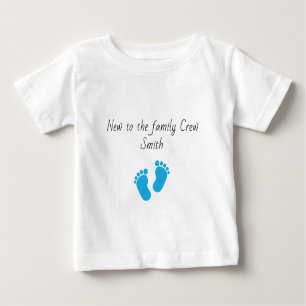 New to the family Crew Baby Personalised name Baby T-Shirt