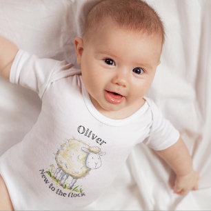 New to the flock Sheep Babygro Baby Bodysuit