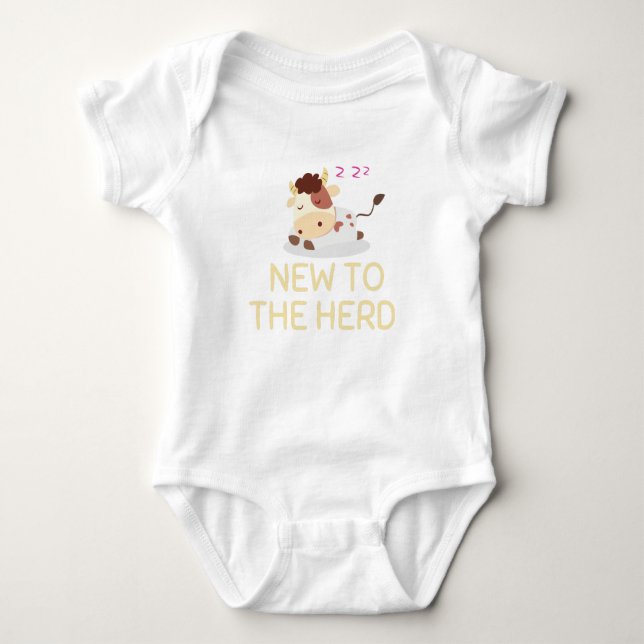 New To The Herd Cow ,New to the Herd baby  Bodysuit (Front)