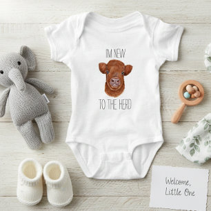 New to the Herd Highland Cow Calf Baby Baby Bodysuit
