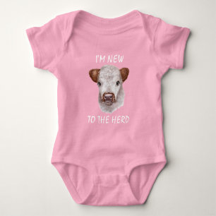 New to the Herd Highland Cow Calf Baby Baby  Bodysuit