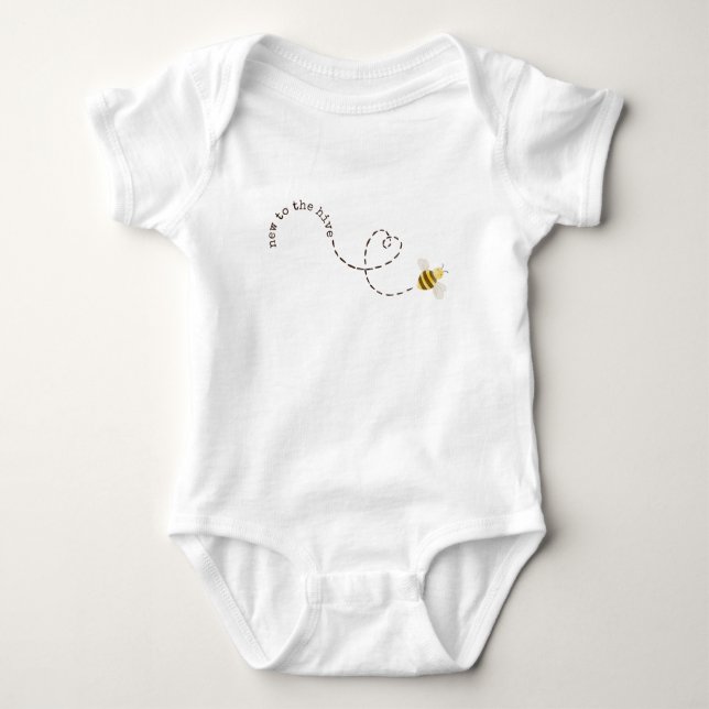 New To The Hive Sweet Bumble Bee Baby Bodysuit (Front)