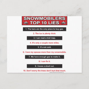 New-top-10-lies-Large-Red Postcard