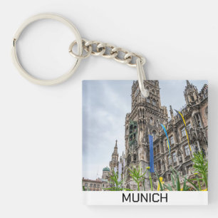 New Town Hall tower in Munich, Germany Key Ring