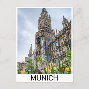 New Town Hall tower in Munich, Germany Postcard