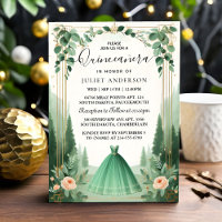 New Trees Gold Mint Glam Emerald Green Quinceanera
