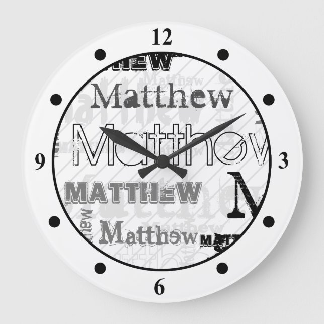 NEW! Trendy Kids Named Room Decor Gift Cool Large Clock (Front)