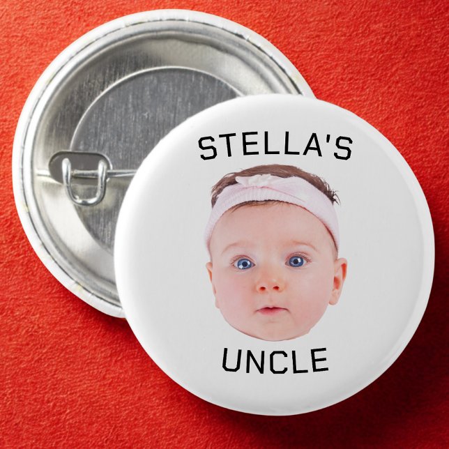 New Uncle Gift, Custom Baby Face Photo Gift 3 Cm Round Badge (Creator Uploaded)