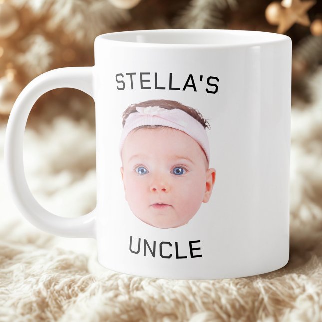 New Uncle Gift Mug, Custom Baby Face Photo Gift Large Coffee Mug (Creator Uploaded)