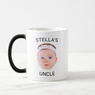 New Uncle Gift Mug, Custom Baby Face Photo Gift Magic Mug