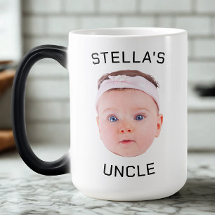 New Uncle Gift Mug, Custom Baby Face Photo Gift Magic Mug